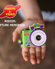 Buzz Lightyear mini digital Camera - Close-up of Child Holding Camera, Compact Design Perfect for Little Hands.