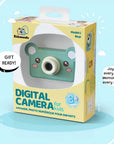 A kiimento Model C Bear digital camera for kids in a gift-ready box.