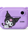 Front view of the Kidamento Model P Kuromi instant print camera, a limited-edition Sanrio collector’s camera with thermal printing