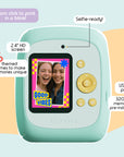 Mint Print Pro Camera with 2.4 inch screen and selfie-ready feature.