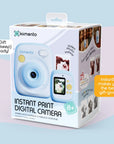 Sky Blue Print Pro Camera with instant photo printing feature.
