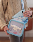 Person holding kiimento Sanrio Cinnamoroll Print Camera Model P and Cinnamoroll Camera Bag – matching set