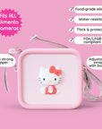 Hello Kitty silicone bag with adjustable strap and Hello Kitty charm.