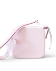Pink silicone bag with a Hello Kitty patterned strap.