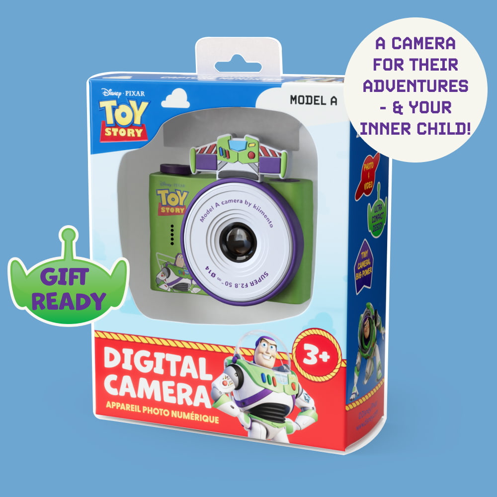 Buzz Lightyear Digital Camera - Gift-Ready Packaging with Toy Story themed box and Buzz Lightyear Design.