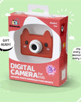 Kidamento Model C Fox kids digital camera in retail packaging, gift-ready for ages 3 and up
