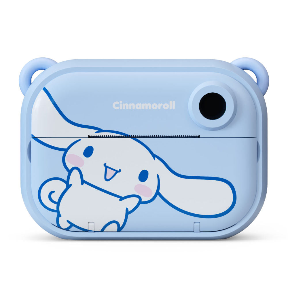 Front view of the Kidamento Model P Cinnamoroll limited-edition instant print camera on a white background