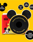 Mickey Mouse mini camera with Mickey ears and red body.