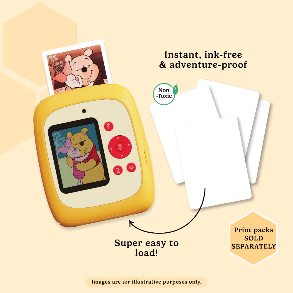 kiimento disney winnie the pooh instant print kids camera using thermal paper no ink required