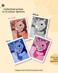 kiimento disney winnie the pooh kids instant camera with blue pink orange and black print color options