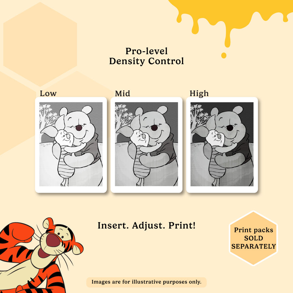 kiimento disney winnie the pooh thermal print kids camera with adjustable print density low mid high settings