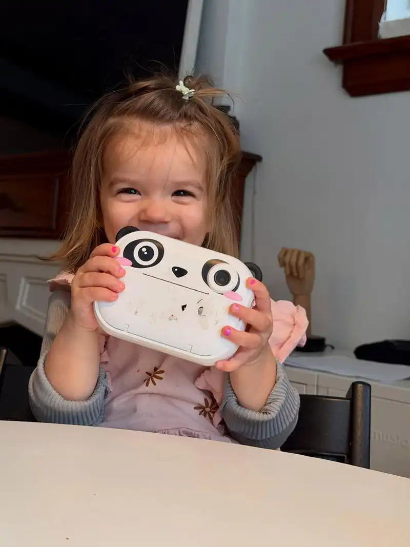 kiimento Panda Print Camera Model P UGC toddler smiling